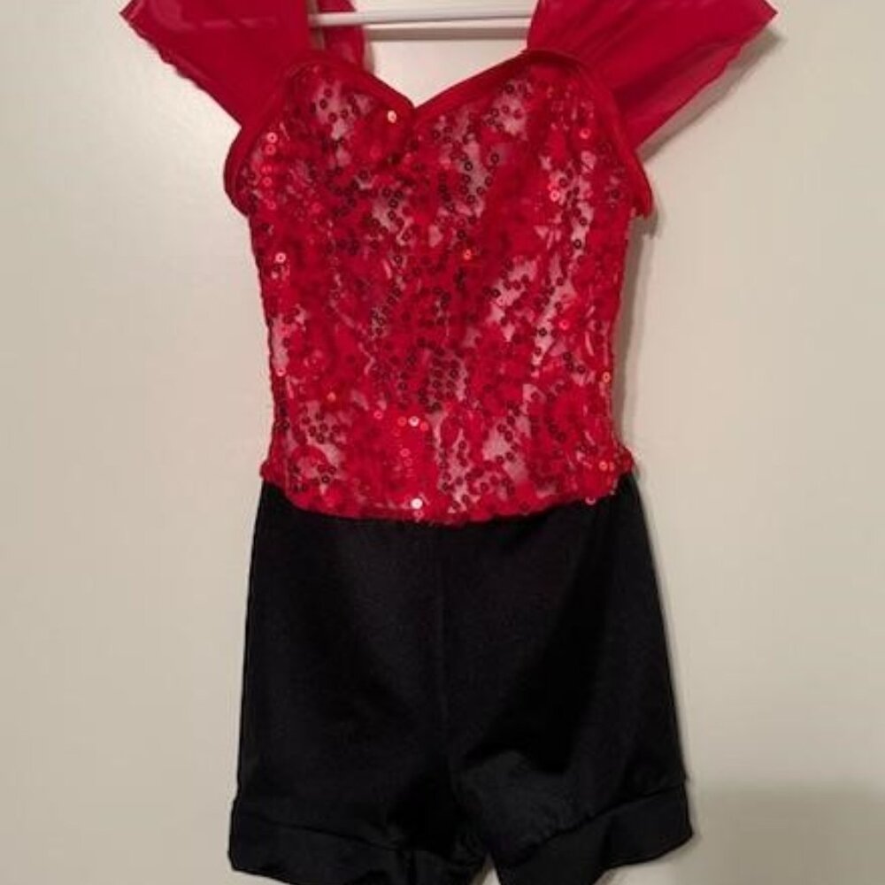 Weissman Red Dance/Jazz/Recital outfit, size 5/6